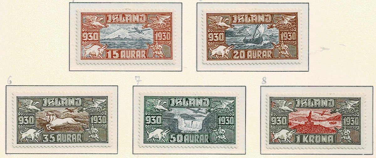 Iceland 1930 Parliament millenary】 アイスランド発行の議会創設千年