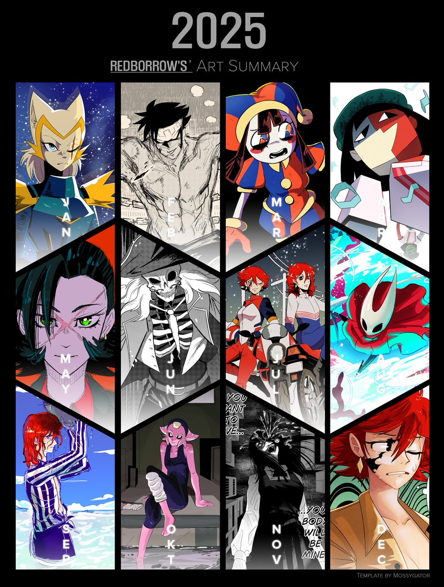 redborrow's tweet photo. This year i didn't draw as many finished pieces as i wanted, but i do think it was a year of a lot of improvement, but i also want to do more 'projects' so next year i hope to start working on something actively. Overall, cool a bit of a slow but fun year artwise! https://t.co/BisVG3G0Vn