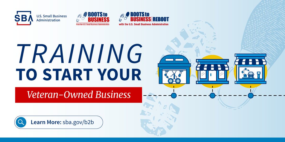 Veterans: Is your next mission entrepreneurship? We’ve got free business training to help you take the first steps! Register for in-person or online classes: sba.gov/b2b