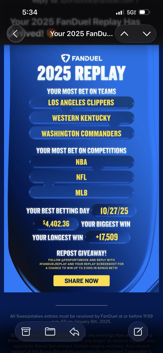 TiLarBee's tweet photo. @FDSportsbook #FanDuelReplay https://t.co/1rAh0R6vN0