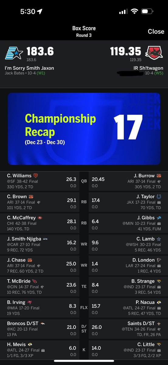 JBatesss802's tweet photo. Dynasty League 🔒

Can confirm, dynasty championships are sweeter than any other https://t.co/z32fvYM5zR