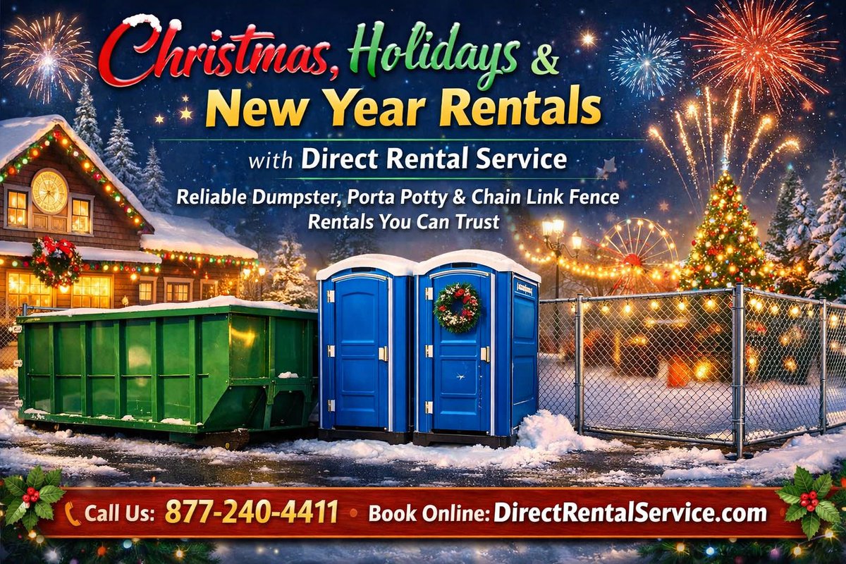 directrentalse's tweet photo. 🎅 Planning a Christmas or New Year event or project?
Make it stress-free with Direct Rental Service!  https://t.co/BJldxl1CGX#DumpsterRental #PortaPottyRental #ChainLinkFence https://t.co/EUAk6Vx3JG