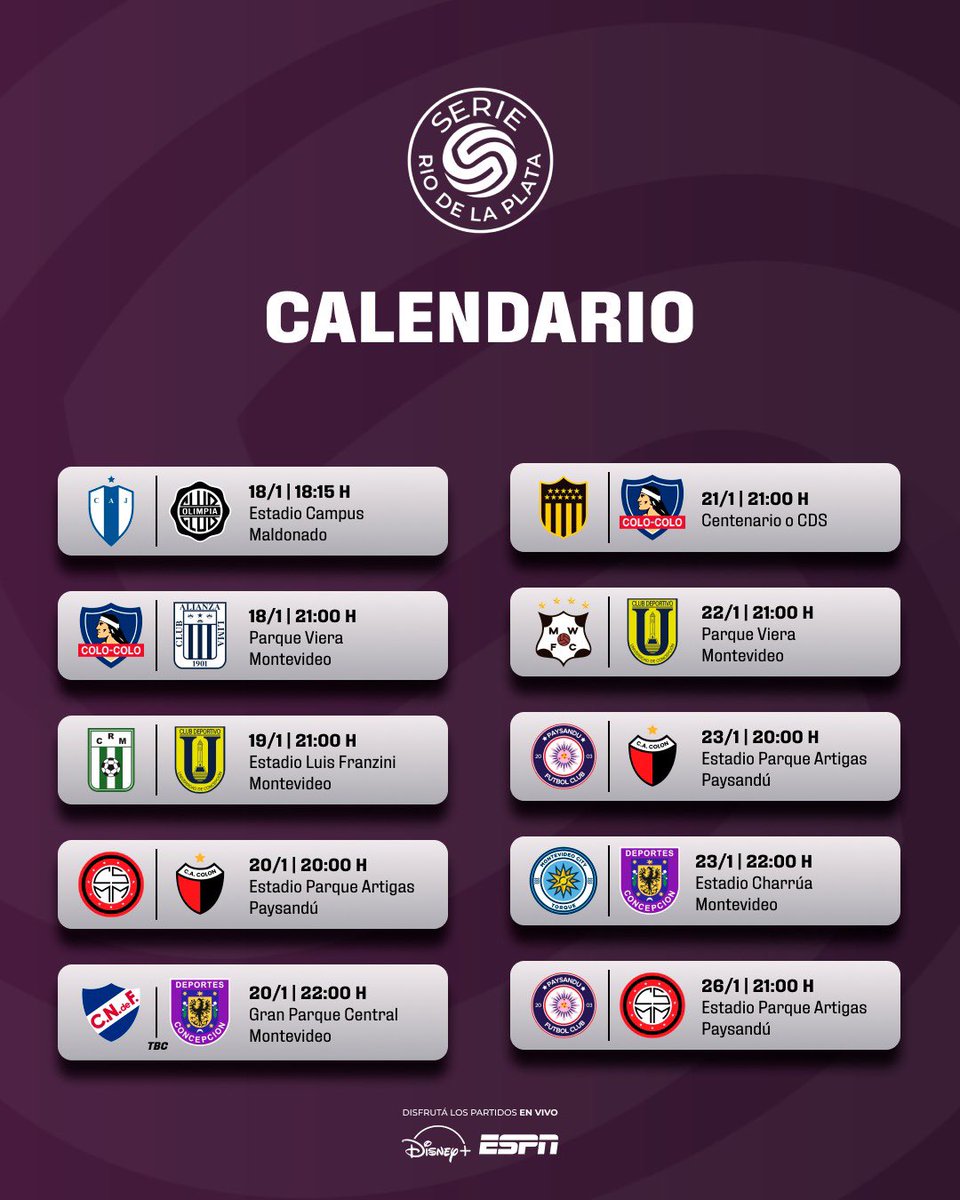 NACIONAL jugará un partido de <a href="/SerieRdeLP/">Serie Río de la Plata</a>, será ante <a href="/elconce_cl/">Deportes Concepción</a> el 20/1 a las 22hs en el Gran Parque Central

#PasionTricolorPlay 
EN VIVO 📲 youtube.com/live/ZCtjrn-KZ…