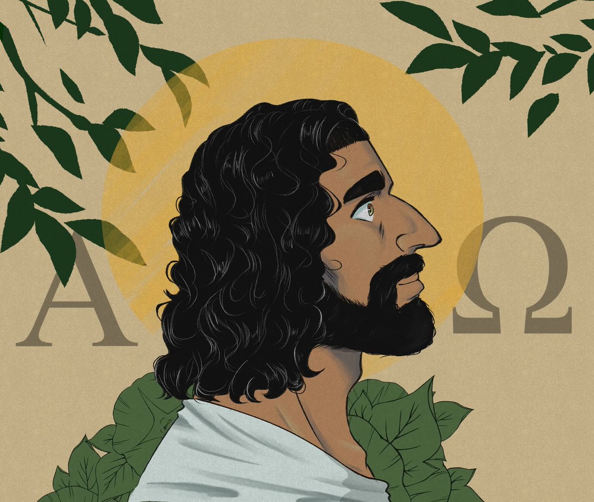 Mi lore y mi arte es prehispanico pero no puedo evitar la tentación de dibujar a mi Señor ahdkakdkaka