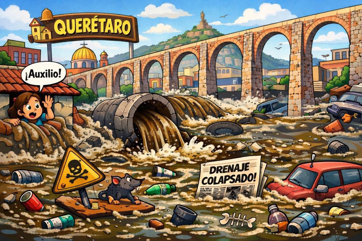 Querétaro los últimos días, nos comparten varias situaciones similares de lugares donde está colapsado el drenaje o de las coladeras salen aguas negras: