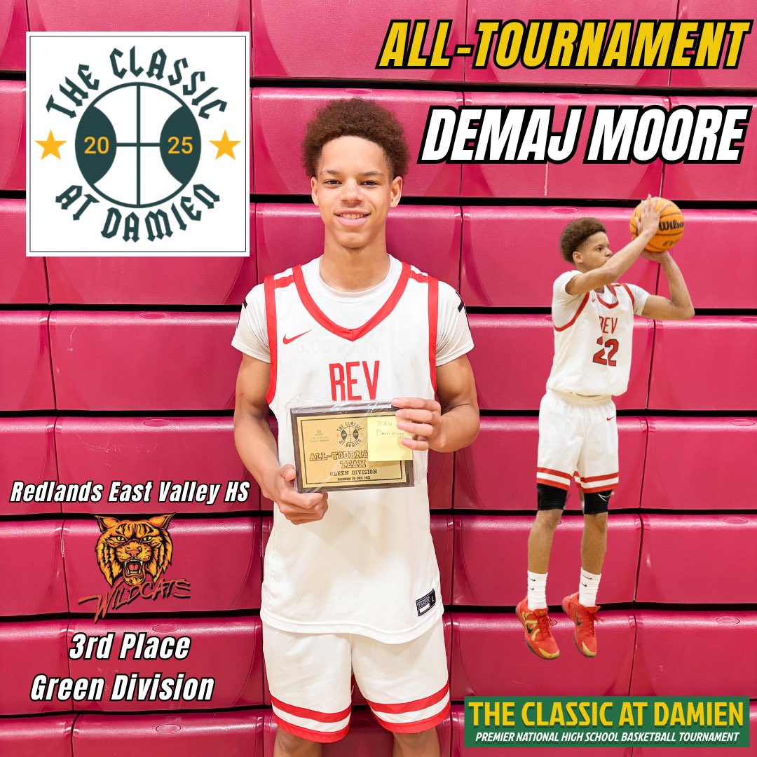 The Classic at Damien: Green Division
3rd Place Game: 
REV 80 Wiseburn-Da Vinci 67

All-Tournament: 6’0” Senior Guard Demaj Moore. Demaj averaged 24.7 ppg in the tournament.