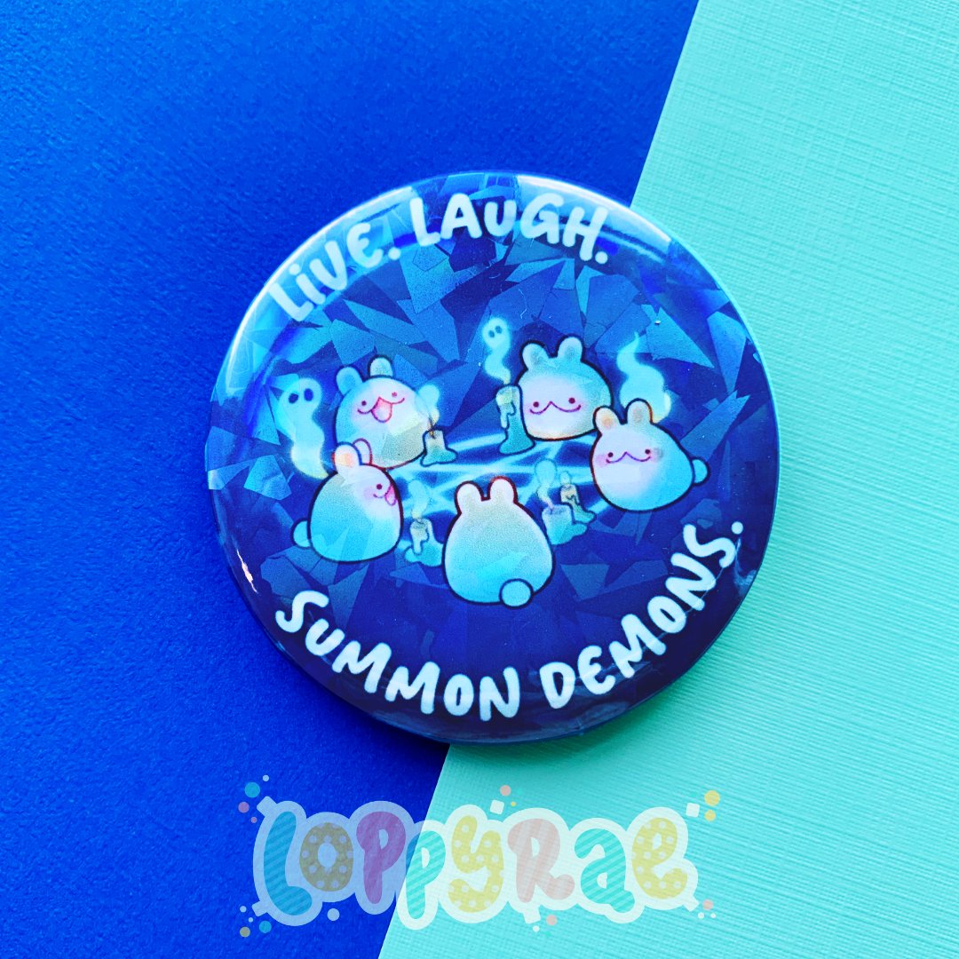 Briarfen's tweet photo. I just received "Live, Laugh, Summon Demons" Pinback Button Badge by Loppy Rae from ☺️ via Throne. Thank you! https://t.co/NY3ndC8oPE #Wishlist #throne https://t.co/XiIH3fhedm