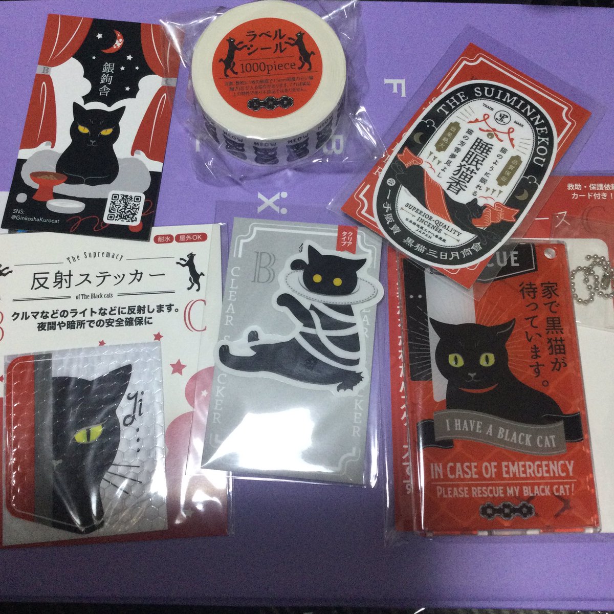 銀鉤舎さんで黒猫グッズ買えたにゃ！ やんのか柄のクリアファイルが