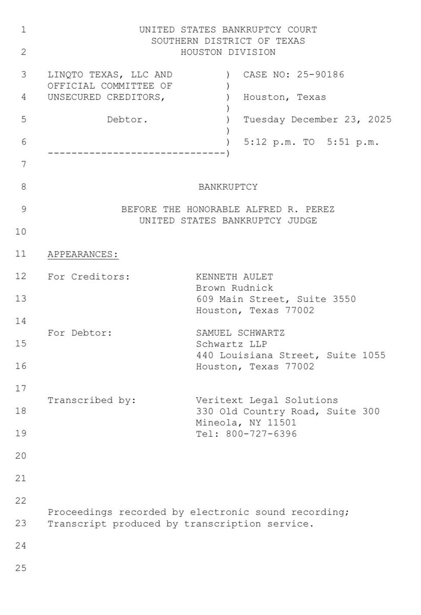 JohnEDeaton1's tweet photo. REGARDING LINQTO:

Voting on the Bankruptcy Plan ends on January 26, 2026.

As I stated below, I will hold a spaces soon to go over the plan once again, including the options to choose: whether you select to place your shares in a Liquidation Trust  (LT) - held in Trust until an IPO or Liquidity Event - or place your shares into a Closed End Fund (CEF) publicly traded on the NASDAQ - or you choose a combination of both and select a percentage allocation to each option - a percentage into the LT and a percentage into the CEF (e.g. 90-10; 80-20; 50-50, etc.). 

A LOT of misinformation has been stated over voting for the plan. Some folks have stated that if you vote in favor of the plan you give up your property rights. Not true.

Shortly after the bankruptcy, I filed a motion asking the judge to impose a Constructive Trust - to declare that the shares held by Linqto in fact belonged to customers. 

Some folks have argued that the judge MUST first determine the issue of ownership before we go any further. Also, not true. 

Litigating the Constructive Trust would’ve been very lengthy, involving dozens of depositions and hundreds of thousands of documents, and a trial with witnesses. It would have cost tens of millions of dollars and easily exceeded $100M when finished.

There was a very real chance we could’ve lost the argument on Constructive Trust. If we lost the argument, then customers would’ve likely received the money they invested back (cost basis only) - no upside. 

But even if we had won, we would then need to figure out how to deliver what was left over to the actual customers (and that’s where we are now). 

Doing that, after a trial, would’ve evaporated another $30-$50M of customer funds. In other words, even if we had won - after litigating the issue - customers shares would be sold to pay for the $150-$200M in costs.

Instead, the Debtor and the Creditors Committee, with the invaluable guidance and hard work of Brown Rudnick (@KennethAulet, @stephendpalley, Robert Stark and others), agreed to settle and avoid the costs - so that customers potentially receive no less than 95% of what they are actually owed. 

On behalf of myself and the 4400 Linqto customers I represent, I agreed.

Some disparaging comments have been made about the lawyers handling this case. 

The lawyers at Brown Rudnick, mentioned above, along with the lawyer representing the Debtor, Sam Schwartz, have acted in a way that makes me proud of my profession (fyi, I have experienced the opposite feeling at times).

The lawyers handling this case would make much more money - as in tens of millions - if they didn’t settle and litigated all the issues involved. They put innocent investors/customers first.  

IMO, without question, this plan is what’s best for CUSTOMERS.

But you don’t have to take my word for it. 

Below is part of the transcript from the December 23, 2025 hearing. 

Read the highlighted transcript for yourself.