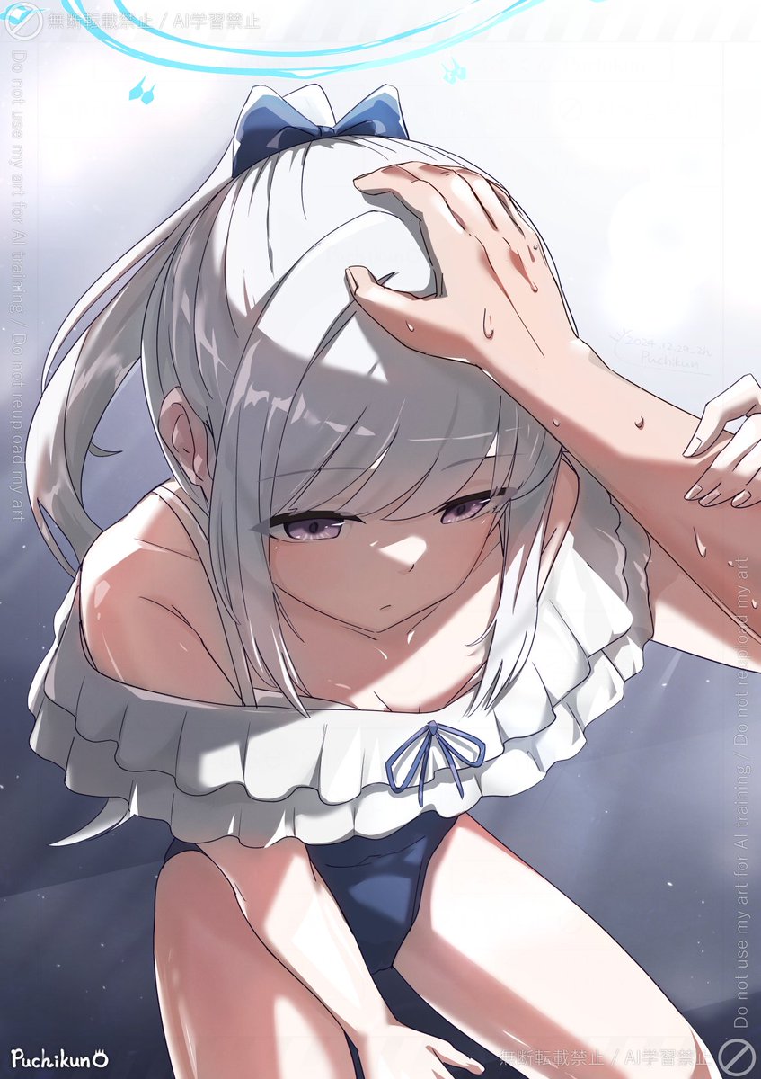 月雪ミヤコ ,ミヤコ(ブルアカ)(水着) 「お誕生日おめでとう～! #月雪ミヤコ生誕祭2026 #ブルアカ」|ぷちくん/puchikun（絵師）のイラスト