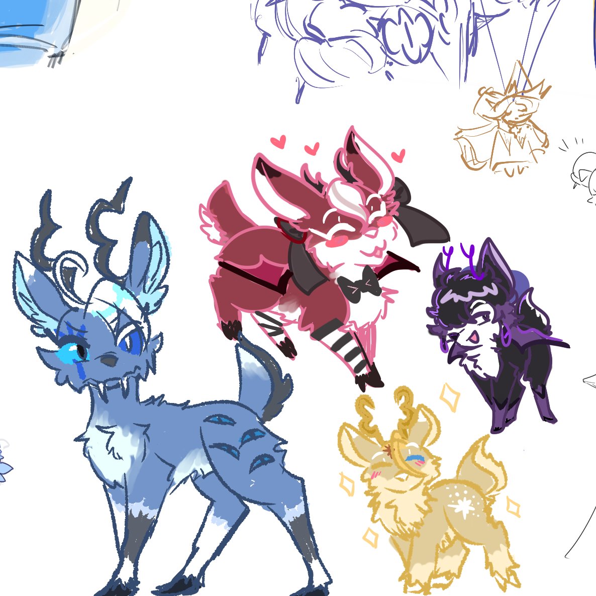 TheFauxsynder's tweet photo. Had a ton of fun drawing with everyone in Flower's Magma board! It's been a bit, so I decided to doodle some more Deerbound (including some Deer-cietful trio!)
=
There were SO many smilks lol
#crk #deerbound https://t.co/uiUak0nnog