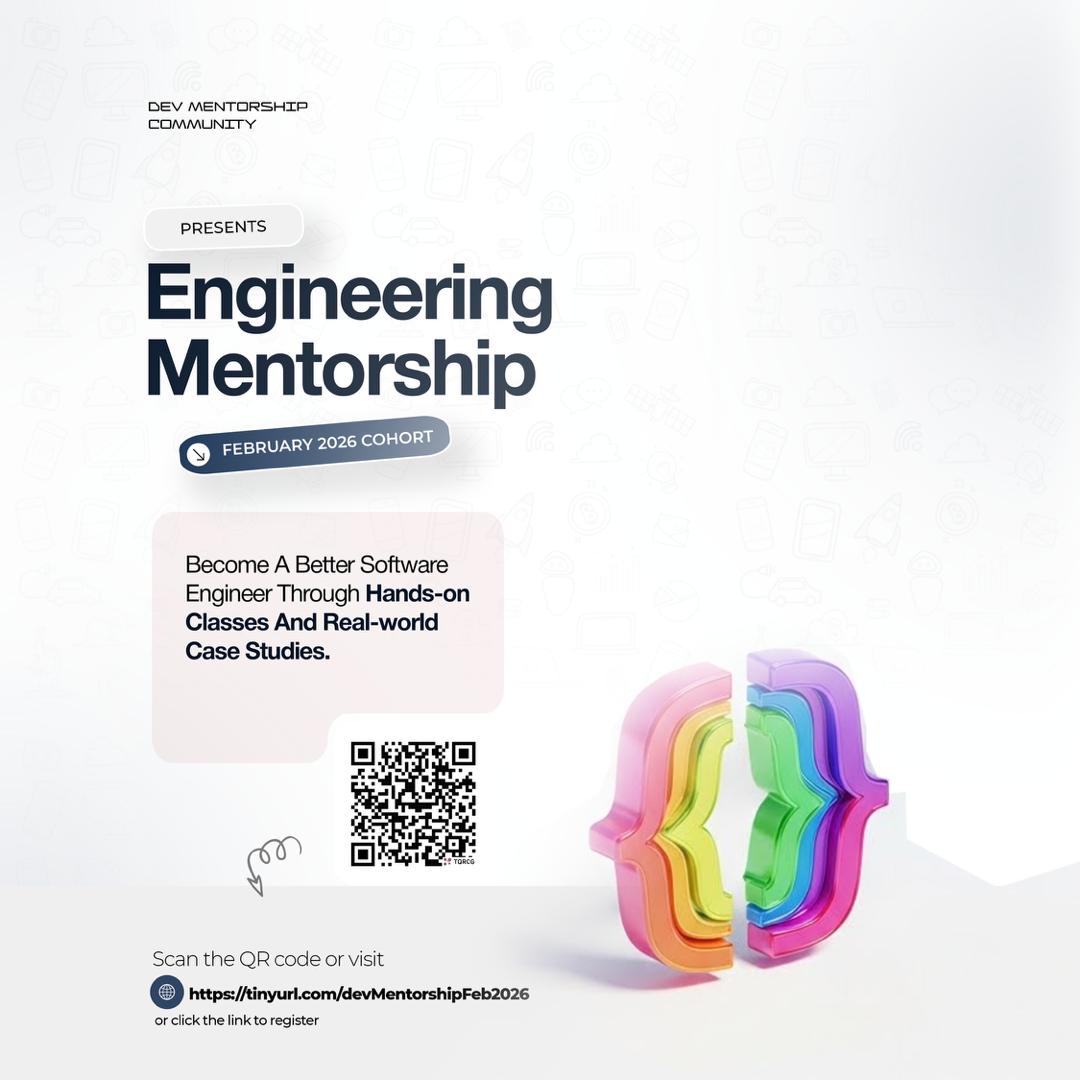 We are currently receiving applications for the next cohort of Software Engineers to be mentored in 2026. You must be ready to put in the work to make the most of this programme. The programme is open to frontend and backend engineers - lnkd.in/dMHy3CKu