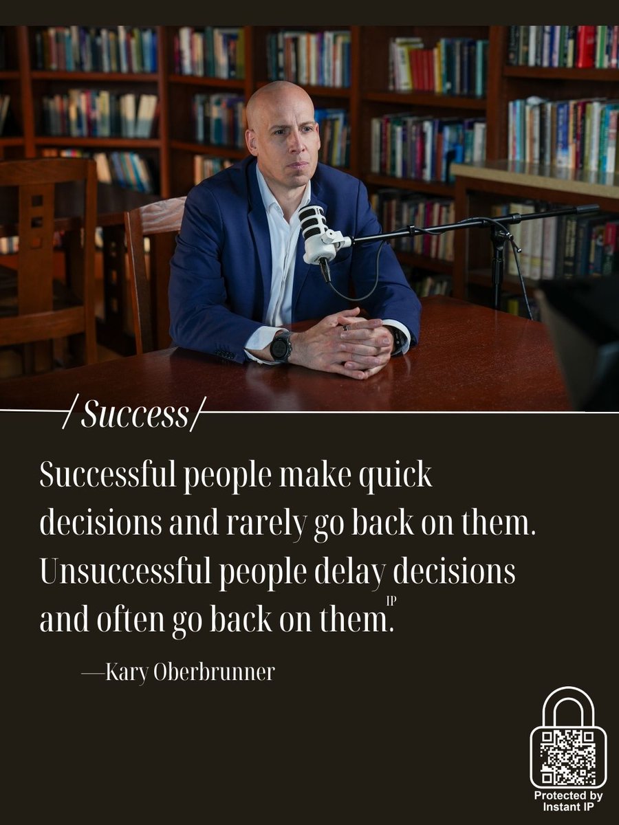 realInstantIP's tweet image. Successful people make quick decisions and rarely go back on them. Unsuccessful people delay decisions and often go back on them.