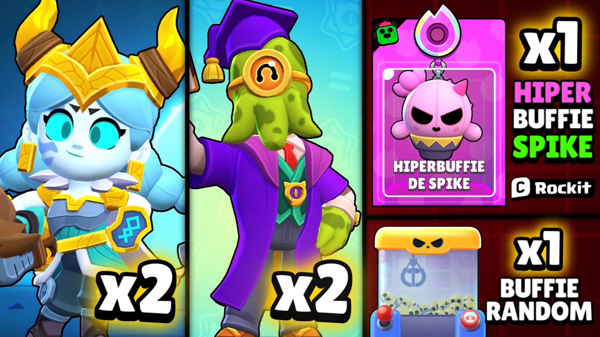 rockit_bs's tweet image. 🎁SORTEO DE FIN DE AÑO🎁
- x2 Jessie Skadi
- x2 Eldritch Barley
- x1 Buffie Random
- x1 Hiperbuffie Spike

Requisitos:
- Seguir a @rockit_bs 
- Like &amp;amp; RT

Ganadores el 5 de enero de 2026! 
#BrawlStars #GiftedBySupercell