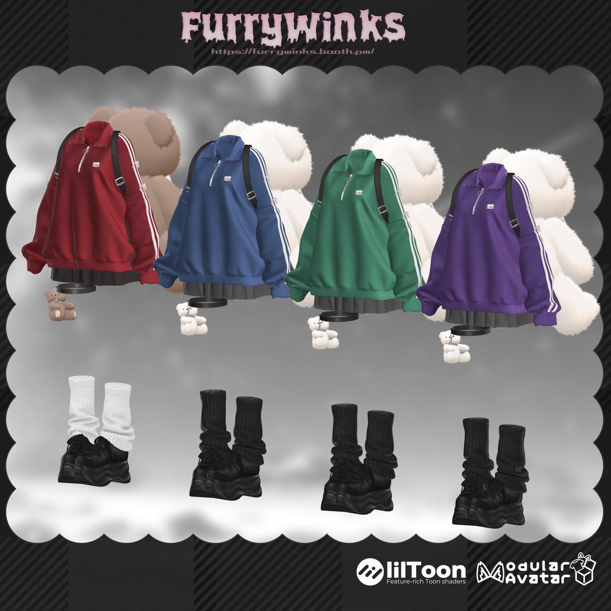 FurryWinks_VRC's tweet photo. カラバリたくさん作りました🧸🤍
年明けすぐ発売予定！ https://t.co/DV4qFAYlA6