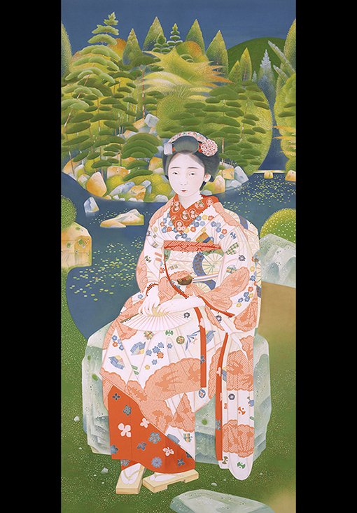 土田麦僊『舞妓林泉』1924年 東京国立近代美術館