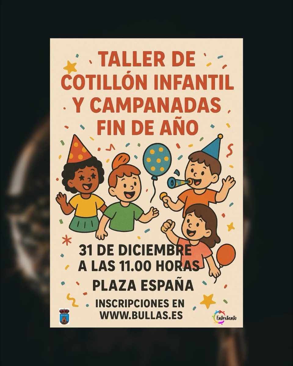 BULLAS 
Último día del año se despide por lo alto

Por la mañana talleres y campanadas infantiles, a partir de las 11 h

Y por la tarde la XXVII Carrera San Silvestre desde la Plaza Villa de Bullas