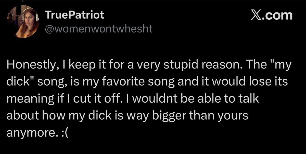 sappholives83's tweet image. Things women don’t do: brag about our d!cks.