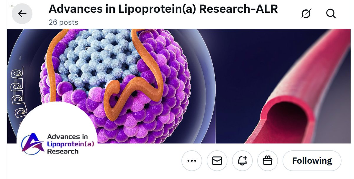 Everyone with an interest in Lipoprotein (a) should follow this new (2025) Open Access Journal totally devoted to Lp(a) and entitled Advances in Lipoprotein(a) Research   <a href="/Lipoproteina_/">Advances in Lipoprotein(a) Research-ALR</a>      There are some great papers including this fantastic review sciexplor.com/articles/alr.2…