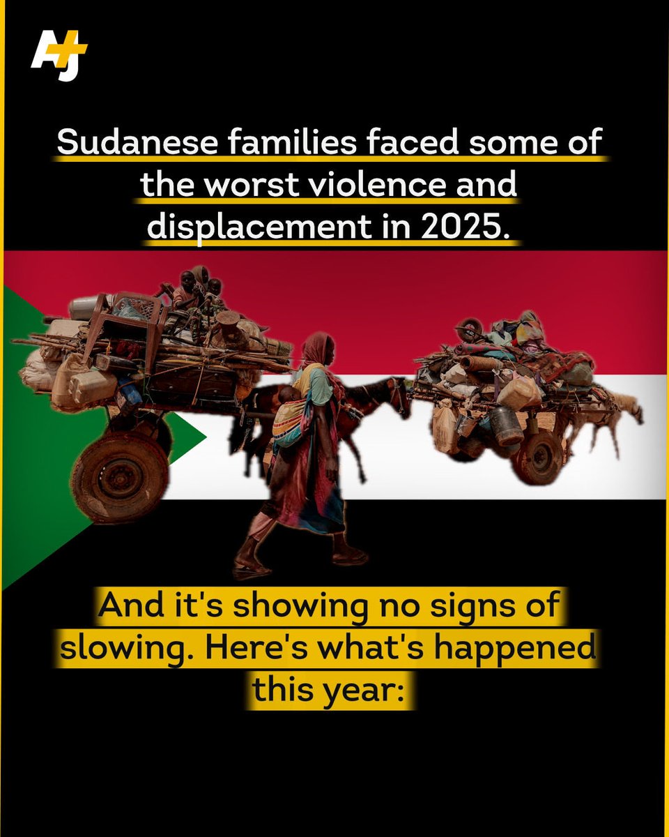 ajplus's tweet image. Almost three years after war broke out between the Rapid Support Forces and the Sudanese Armed Forces, Sudan is the world’s largest humanitarian crisis.

A massacre in el-Fasher after 18 months of siege. A measles outbreak. Repeated attacks on health care facilities. Here’s a…