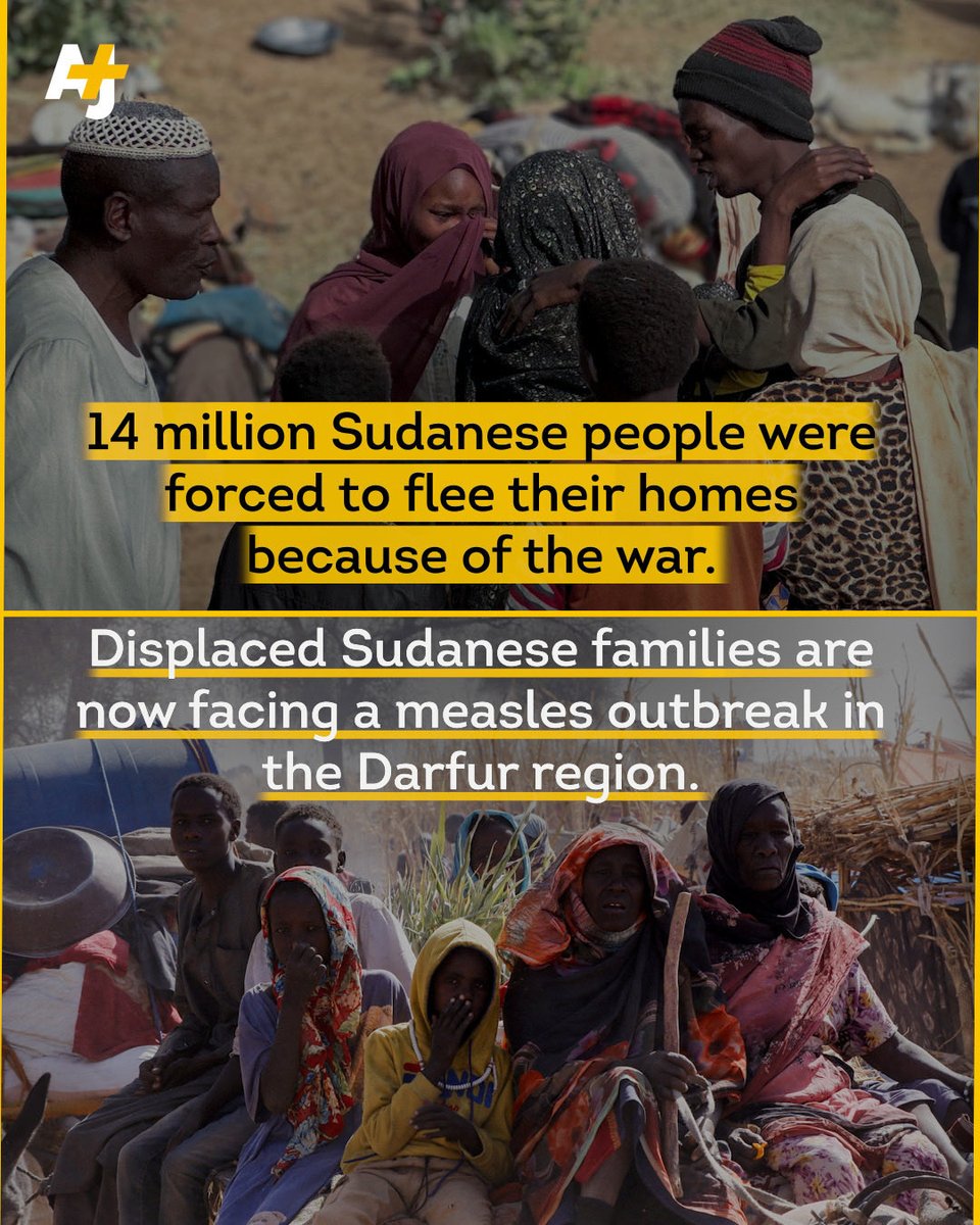 ajplus's tweet image. Almost three years after war broke out between the Rapid Support Forces and the Sudanese Armed Forces, Sudan is the world’s largest humanitarian crisis.

A massacre in el-Fasher after 18 months of siege. A measles outbreak. Repeated attacks on health care facilities. Here’s a…