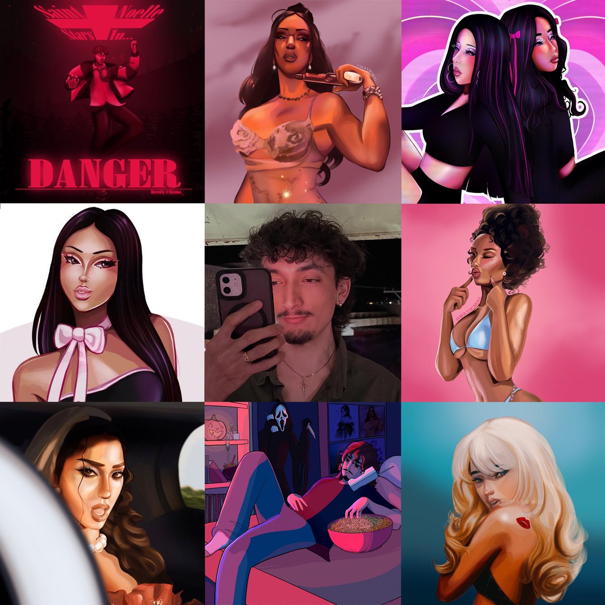 MaxieMoo_'s tweet image. Art vs Artist 2025 🤍 very proud of what I created this year, let’s see what happens 2026 :)