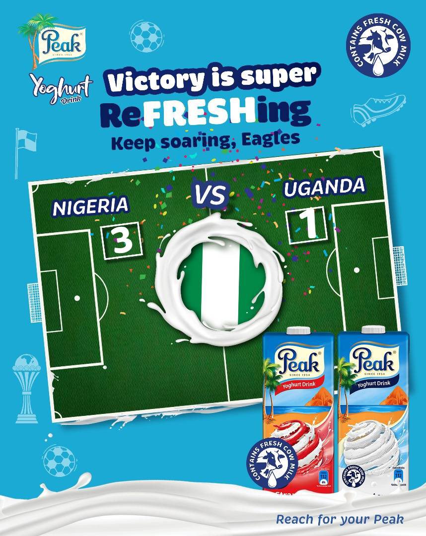 Another reFRESHing win for The Super Eagles! 

Nigeria 3 Uganda 1

Up next. Round of 16! 💙

#PeakYoghurt #PeakYoghurtAFCON2025 #RefreshRealPassion