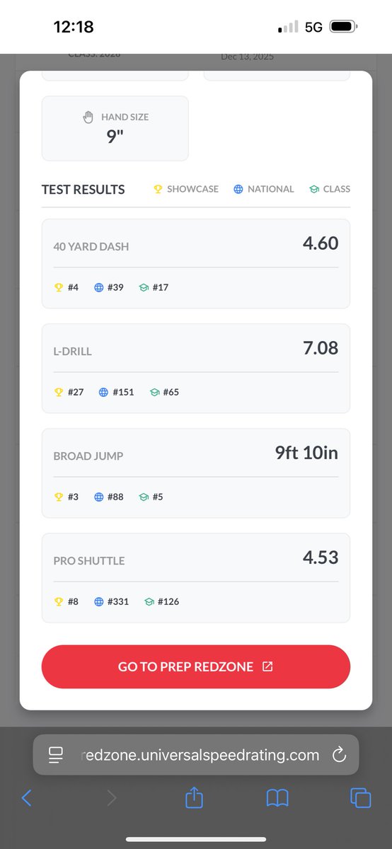 AlexTaylor_8's tweet photo. @PrepRedzoneIL C/O 2028
#5 in broad jump and #17 in the 40‼️🔥
Excited to get better each season and improve. https://t.co/qoj4C1FPRQ