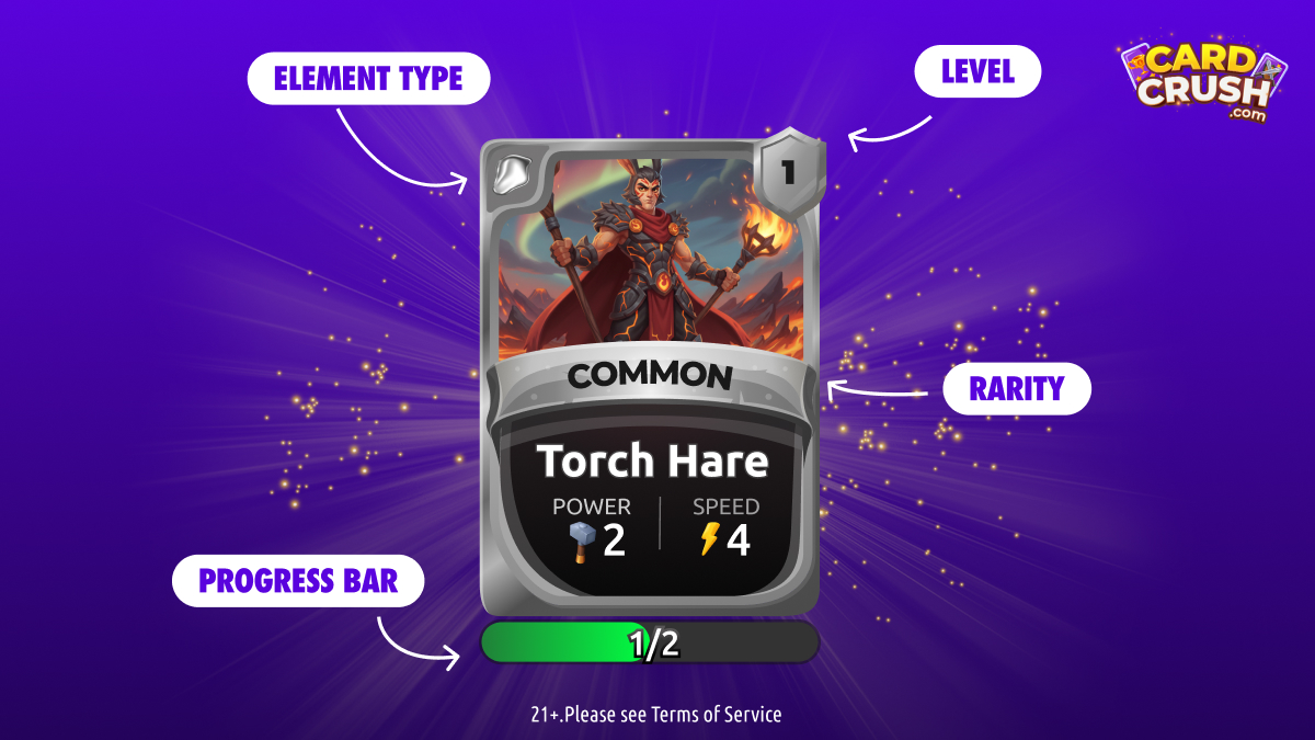 XCardCrush's tweet photo. Strategy wins matches in CardCrush.

🔥 Elements provide matchup advantages
⭐ Rarity tiers: Common, Rare, Epic, Legendary
⚔️ Power wins most rounds
⚡ Speed settles ties

Your real weapon is your 5-card deck and the order you choose.

What approach do you prefer: aggressive, defensive, or balanced?