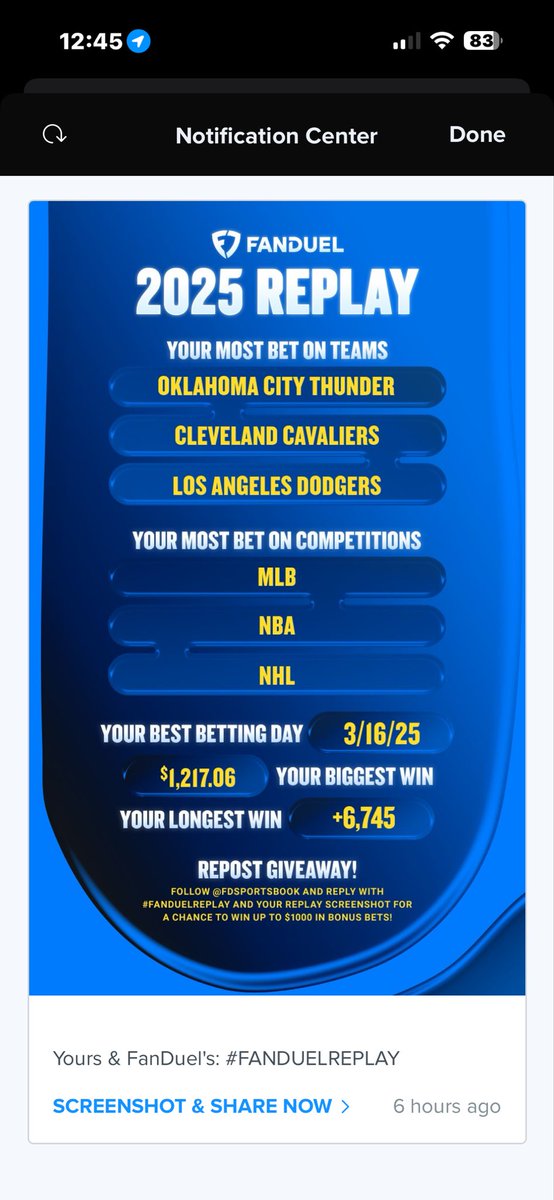 KingD72's tweet photo. @FDSportsbook #FanDuelReplay https://t.co/XdxRXB9lc9