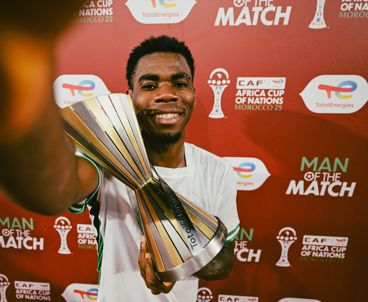 CAF_Online's tweet image. With a brace for Nigeria, Onyedika is the TotalEnergies Man of the Match. 🇳🇬🌟

#TotalEnergiesAFCON2025 | @Football2Gether