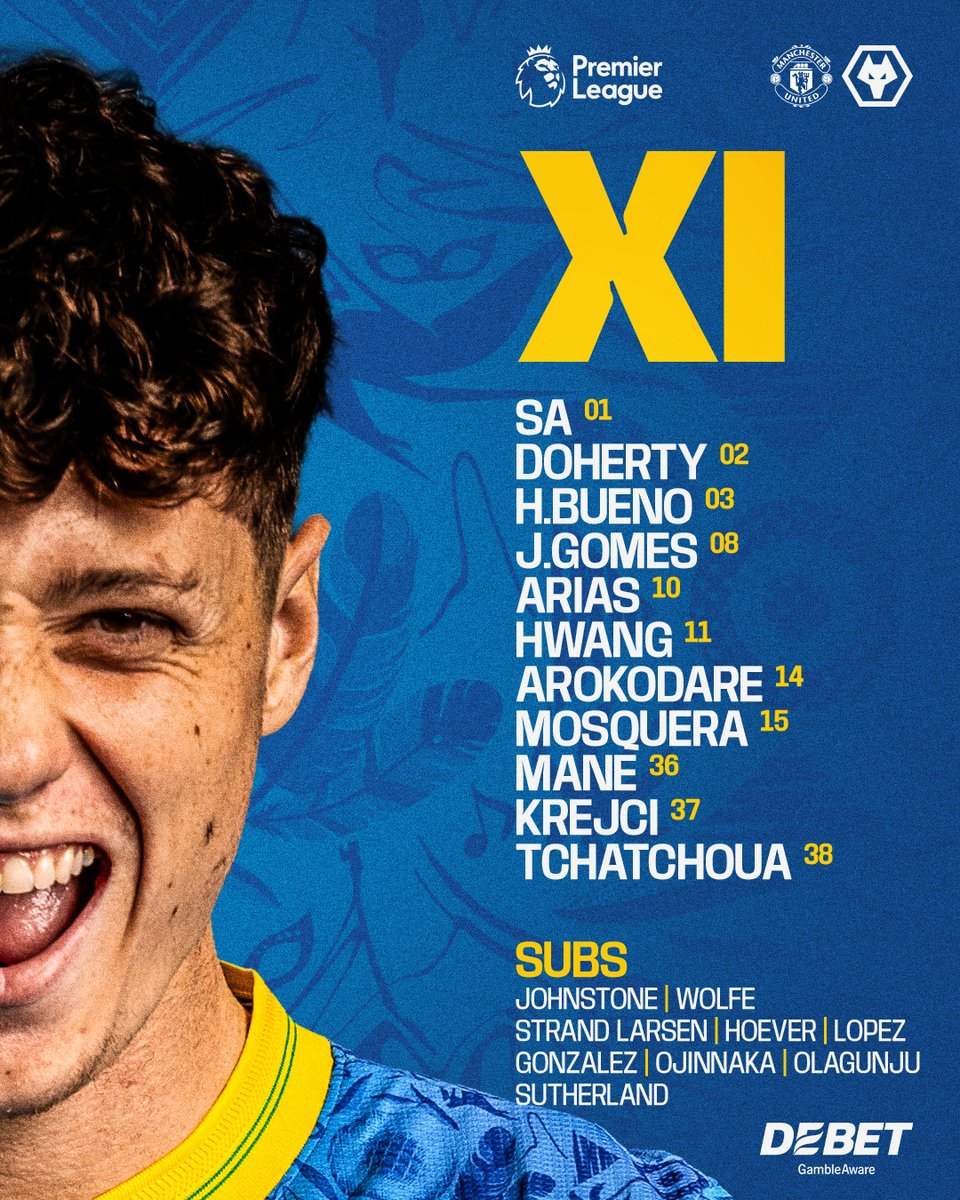✌️ Two changes from #LIVWOL 
➡️ Arias and Tchatchoua into the XI

How we line-up to face <a href="/ManUtd/">Manchester United</a> 📋