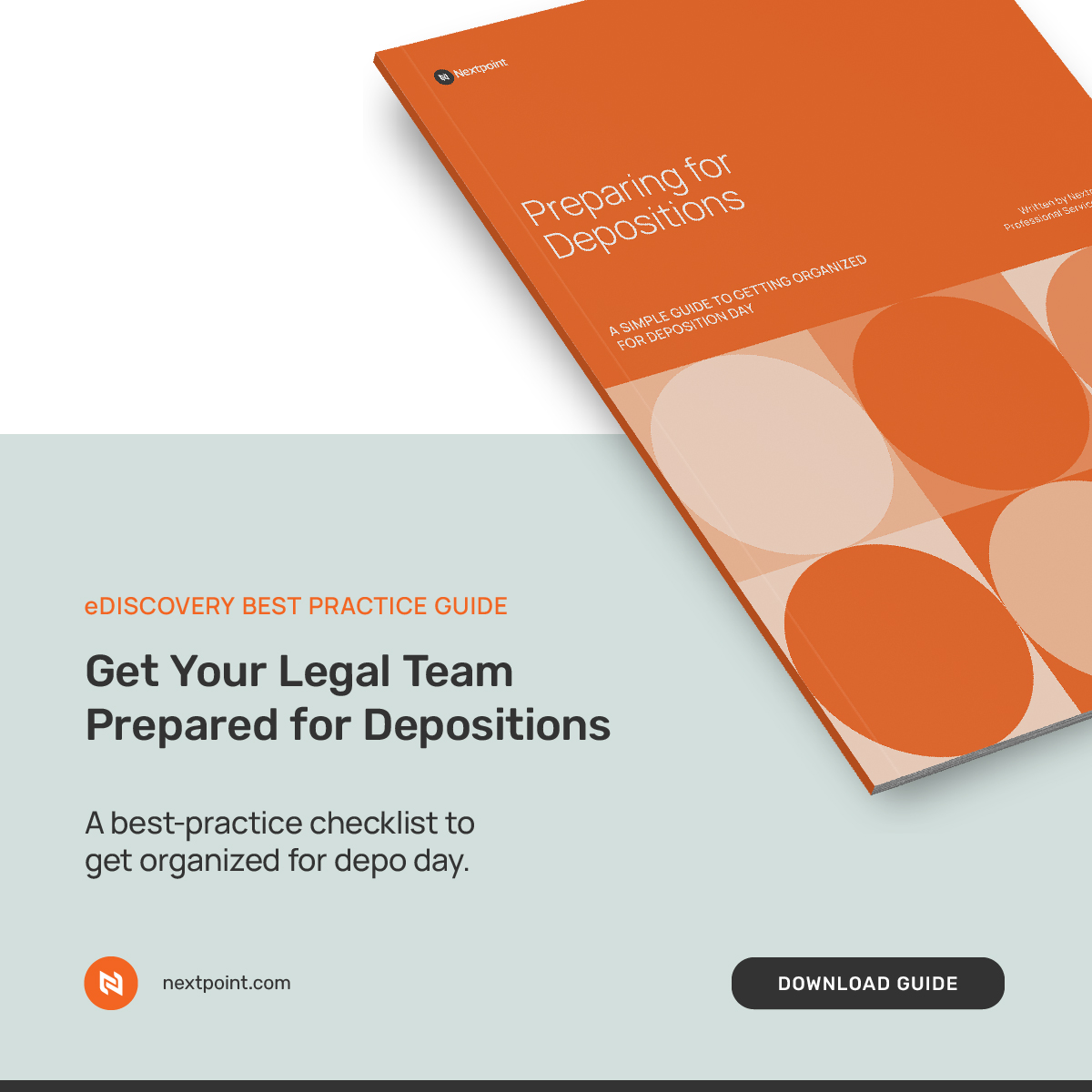Nextpoint's tweet image. 📘 The Essential Deposition Prep Guide — Download for Free!

This deposition prep checklist will guide you through each stage of the deposition process, from preliminary prep to preparing yourself and your witnesses. Get the guide below.
 
🔗 bit.ly/3LdMdGP