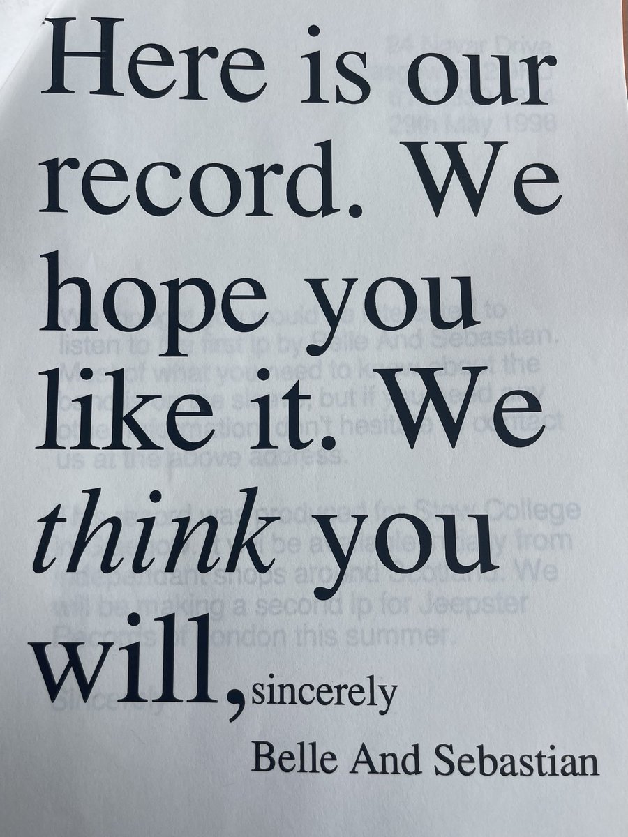 I was cocky when sending out our first record, Tigermilk, to folk. I think in my head I was echoing something Gene Wilder said in the first Wonka film..