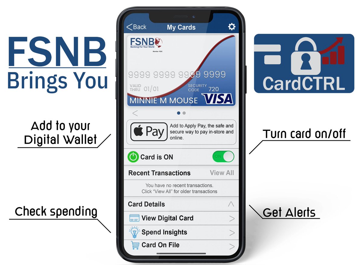 So many features to use with FSNB's Card CTRL!
