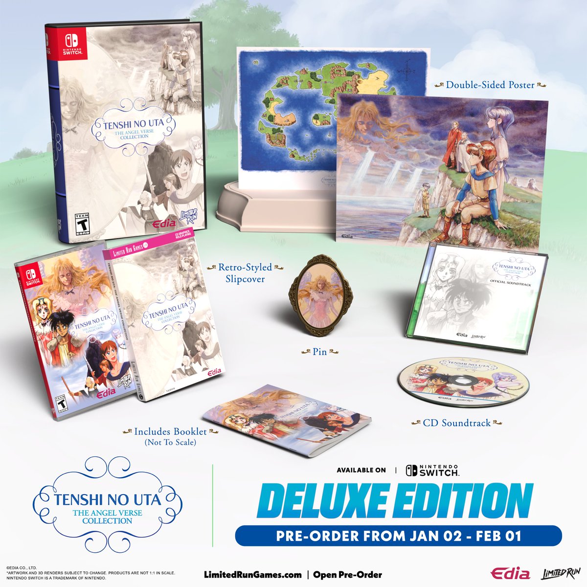 Calling all JRPG fans! 

Tenshi no Uta: The Angel Verse Collection is officially coming to Nintendo Switch users outside of Japan for the very first time!

Includes both Tenshi no Uta, and Tenshi no Uta II: Datenshi no Sentaku, all on one cartridge!

Pre-orders begin Jan 2!