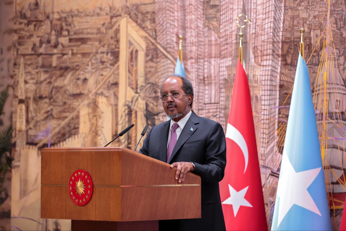 President <a href="/HassanSMohamud/">Hassan Sheikh Mohamud</a> and President <a href="/RTErdogan/">Recep Tayyip Erdoğan</a> led their respective delegation in a bilateral meeting and discussed ways to further enhance the strong multi-sector cooperation between the two countries.

At a joint press briefing, the two Presidents strongly rejected