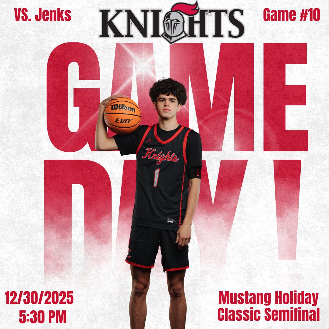 Its GAMEDAY!!
Roll Knights Roll
#TheStandard
🆚Jenks 
📍Mustang High School
📆12/30/2025
⏰5:30PM