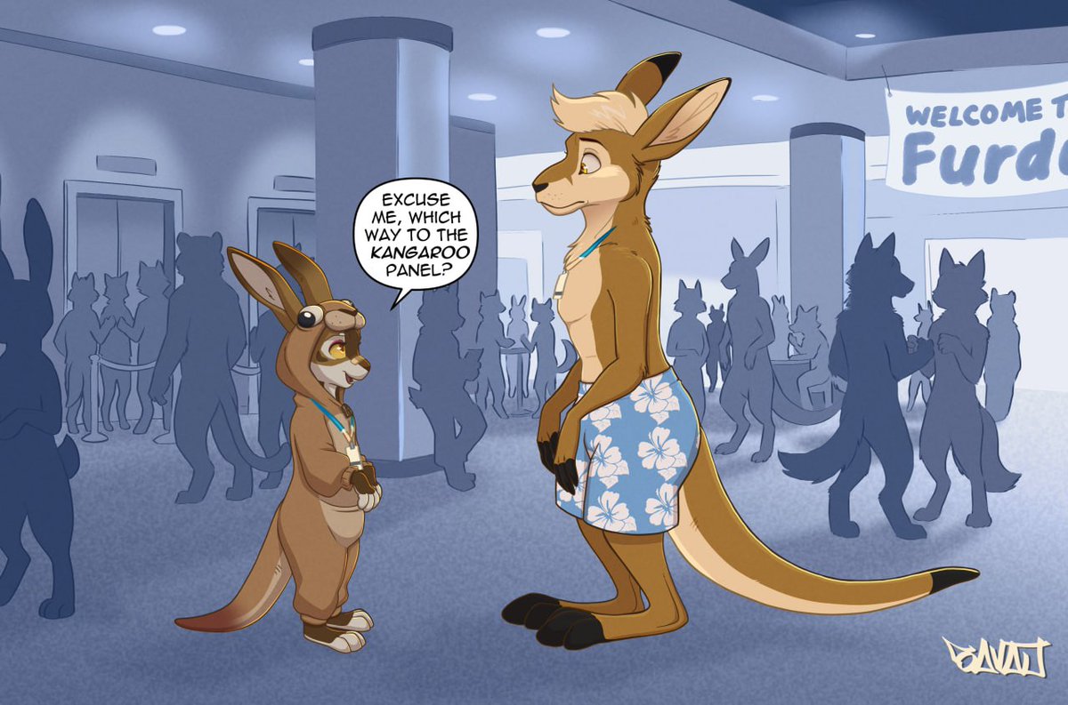 Savaj just trying his best to fit in at <a href="/FurDUcon/">FurDU</a> #furdu2026