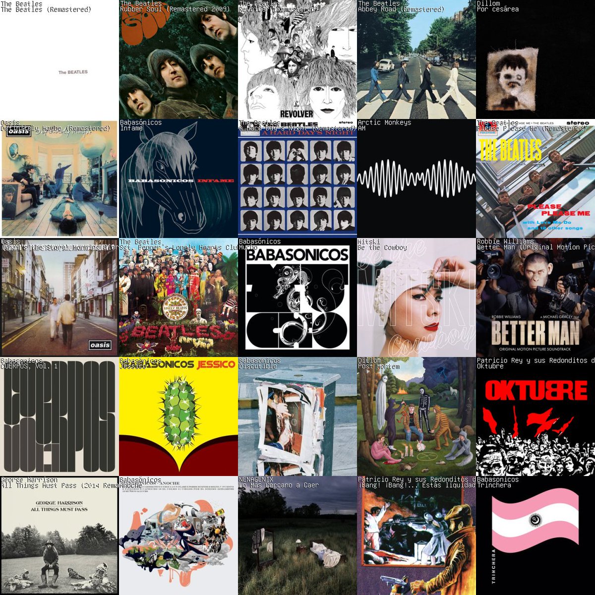 motorpsicos's tweet image. los albumes que más escuché en 2025. bastante serio