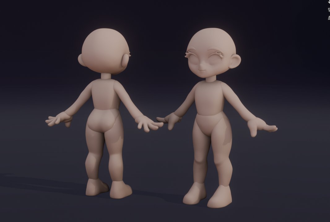 riddlerawr's tweet photo. I've been trying to figure out a good and fast pipeline to make 3D figurines so I made this base mesh for myself to be used in fanart or YCH type of things! https://t.co/z02Hl9IJ74