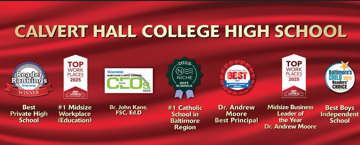 2025 has proven to be yet another award winning year for The Hall. A leader in the Baltimore region since 1845, Calvert Hall is proud to have earned these distinctions.
