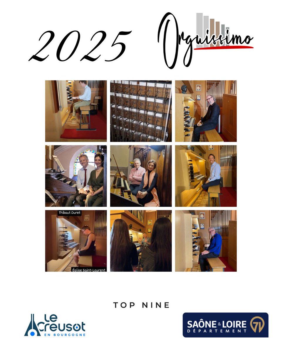 orguissimo's tweet photo. Top nine de nos photos 2025. Belle fin d'année à tous !
#lecreusot #lecreusotmontceautourisme
#orgue #organ #orgel https://t.co/M0rqihtByM