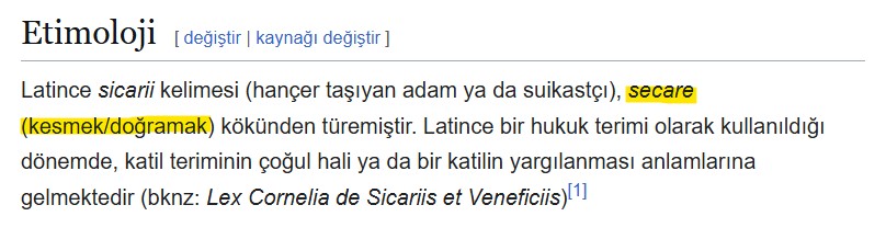 Barışı savunan değil, kendilerini askeri olarak yönetecek bir Mesih arayan 'Sicariler'.  

Üstelik isimleri de Ceasar gibi, kesmek/doğramak anlamına gelen 'Secare' kökünden türüyor.

Mesihî Sezarîler.