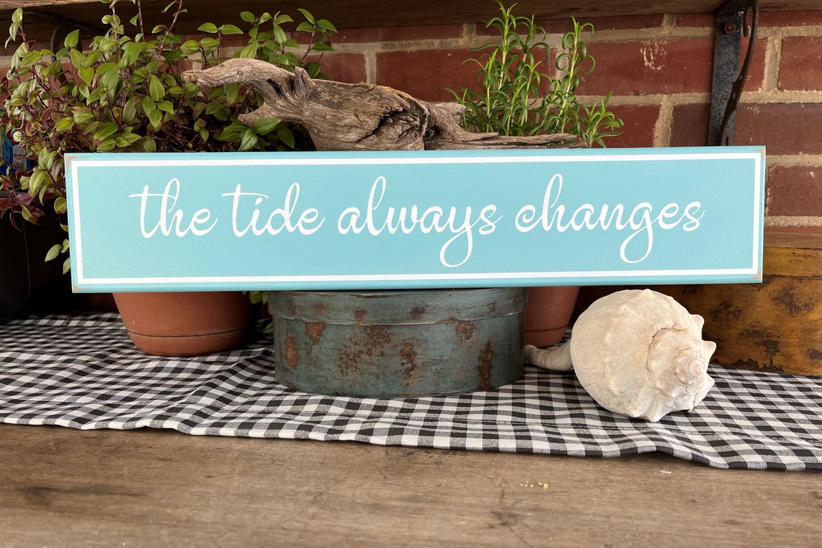 CountryWorkshp's tweet photo. The Tide Always Changes Wood Sign, #BeachTheme #BeachCottage #WoodSign Custom Colors #smilett23 Inspiring Message https://t.co/HOmx3sEtDy via @Etsy https://t.co/G9NzZiZRtv