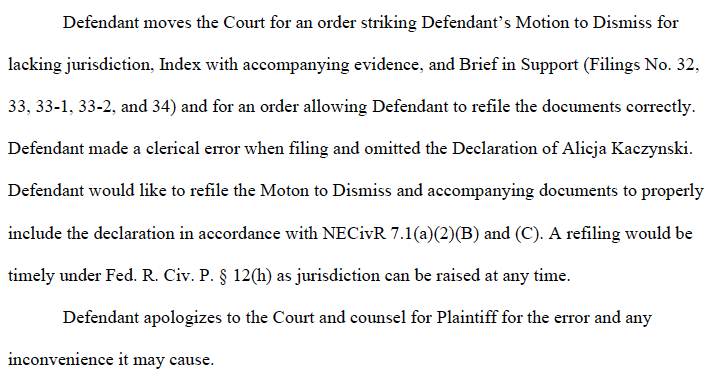 BaniasLaw's tweet image. And this is a motion where @TheJusticeDept moves to strike its own motion to dismiss for a "clerical" error. But that's not the sad part. The sad part is a court can't "strike" a motion. #BeBetter #Uvisa #LincolnLawyer #PeterPrinciple