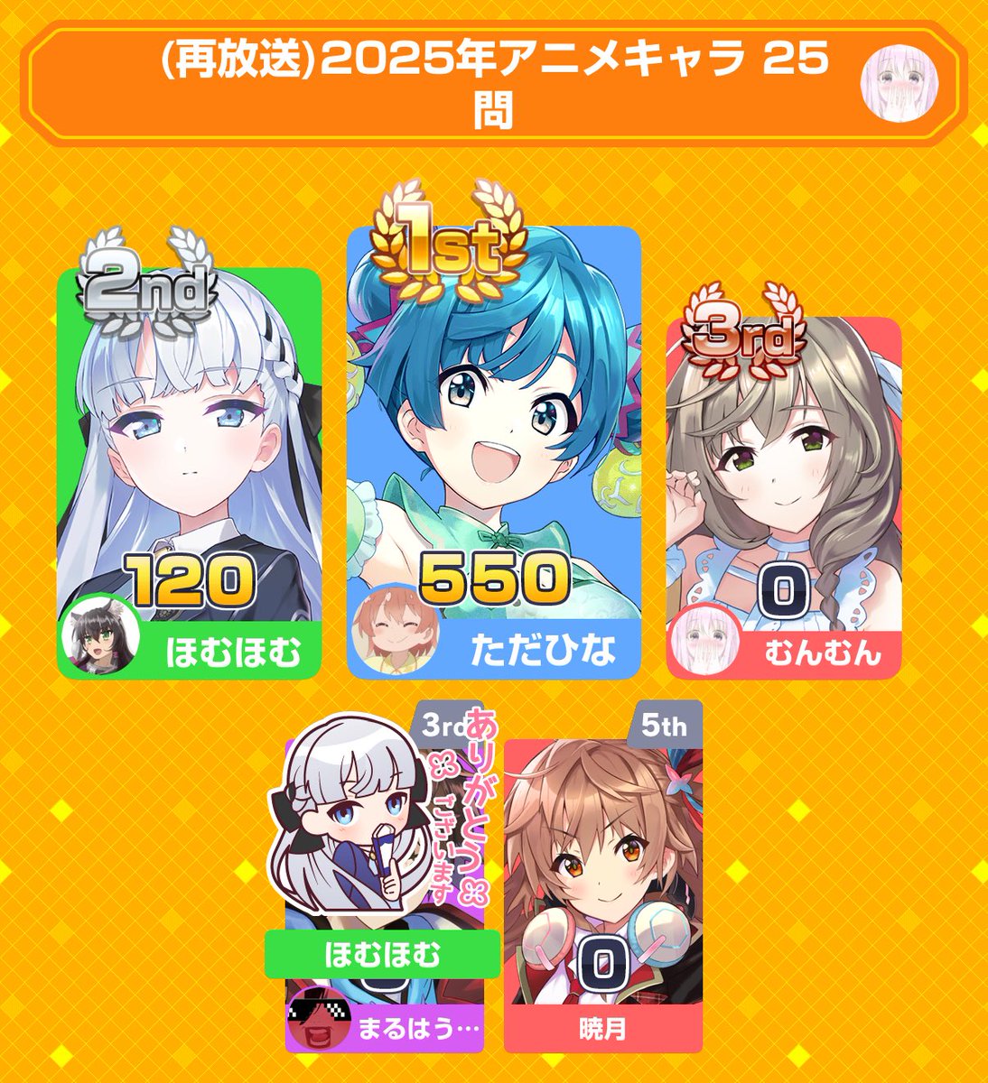 むんいさま確認ページ♡ みんなで早押しクイズに3位入賞！ アプリダウンロードはこちらから