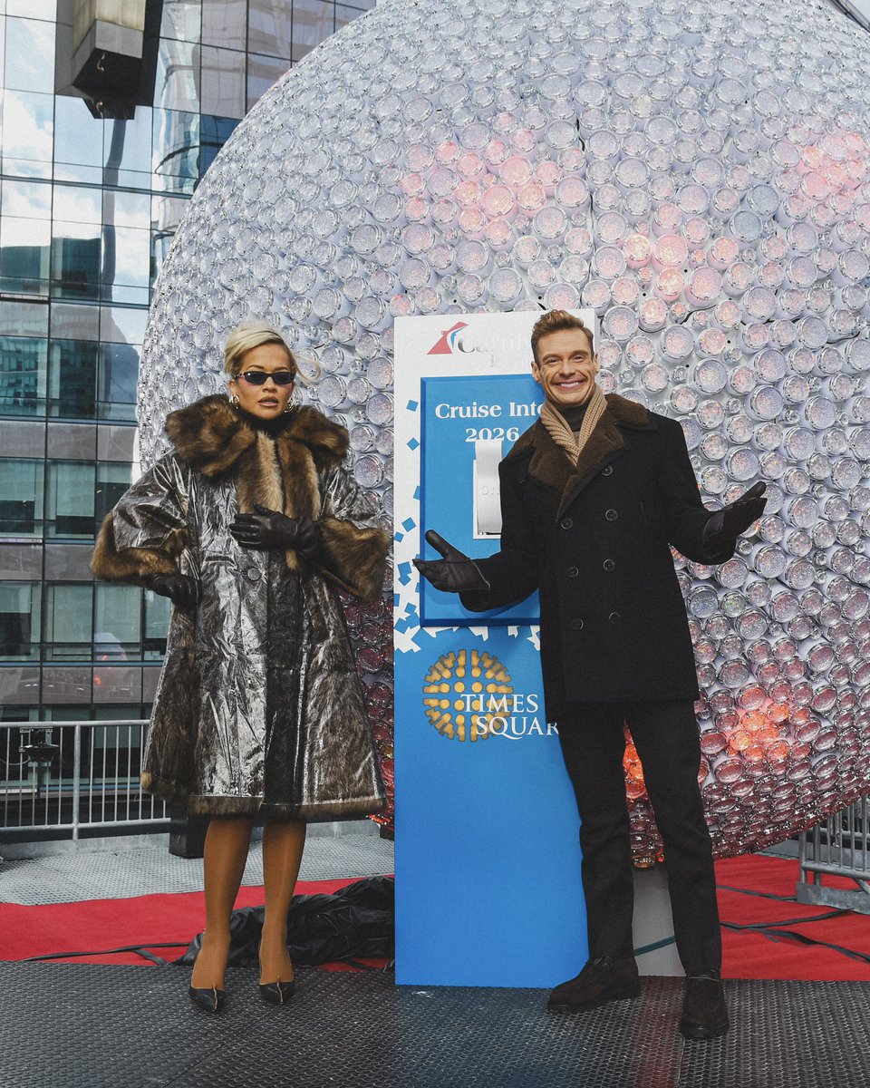 RyanSeacrest's tweet image. New ball, same super talented friend. Don’t miss the drop tomorrow on @RockinEve 8/7c on @ABCNetwork or listen on @iHeartRadio! @RitaOra