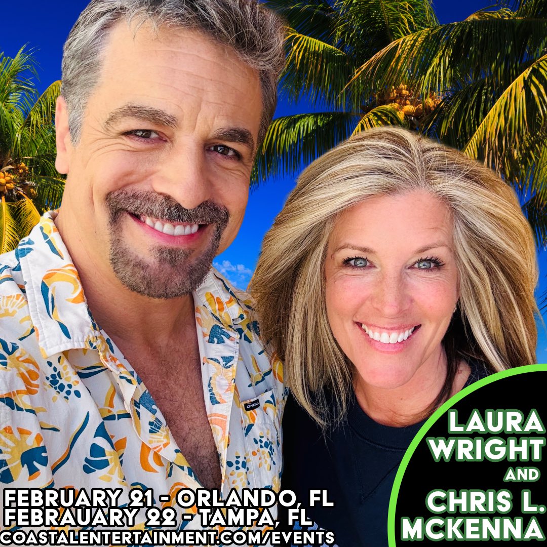 FLORIDA!!! Don’t miss <a href="/lldubs/">Laura Wright</a> and  <a href="/ChrisLMcKenna/">Chris L. McKenna</a> in #Orlando February 21 and #Tampa on February 22!!! Get tickets while you can at CoastalEntertainment.com/events #florida <a href="/FunnyBoneORL/">Orlando Funny Bone</a> <a href="/TampaFunnyBone/">Tampa Funny Bone</a>