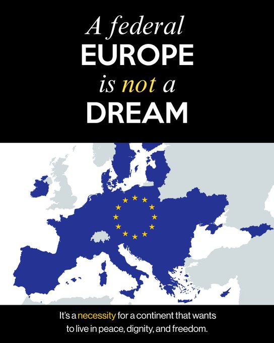MosiniElisa's tweet photo. The comments claiming a federal Europe is impossible because we don’t have a common language are hilarious. They’re so stuck in the past they can’t see that an entire generation of Europeans is bilingual or trilingual and speaks English.
Modernity is moving forward.
#FederalizeEU https://t.co/labXrl5Iw3